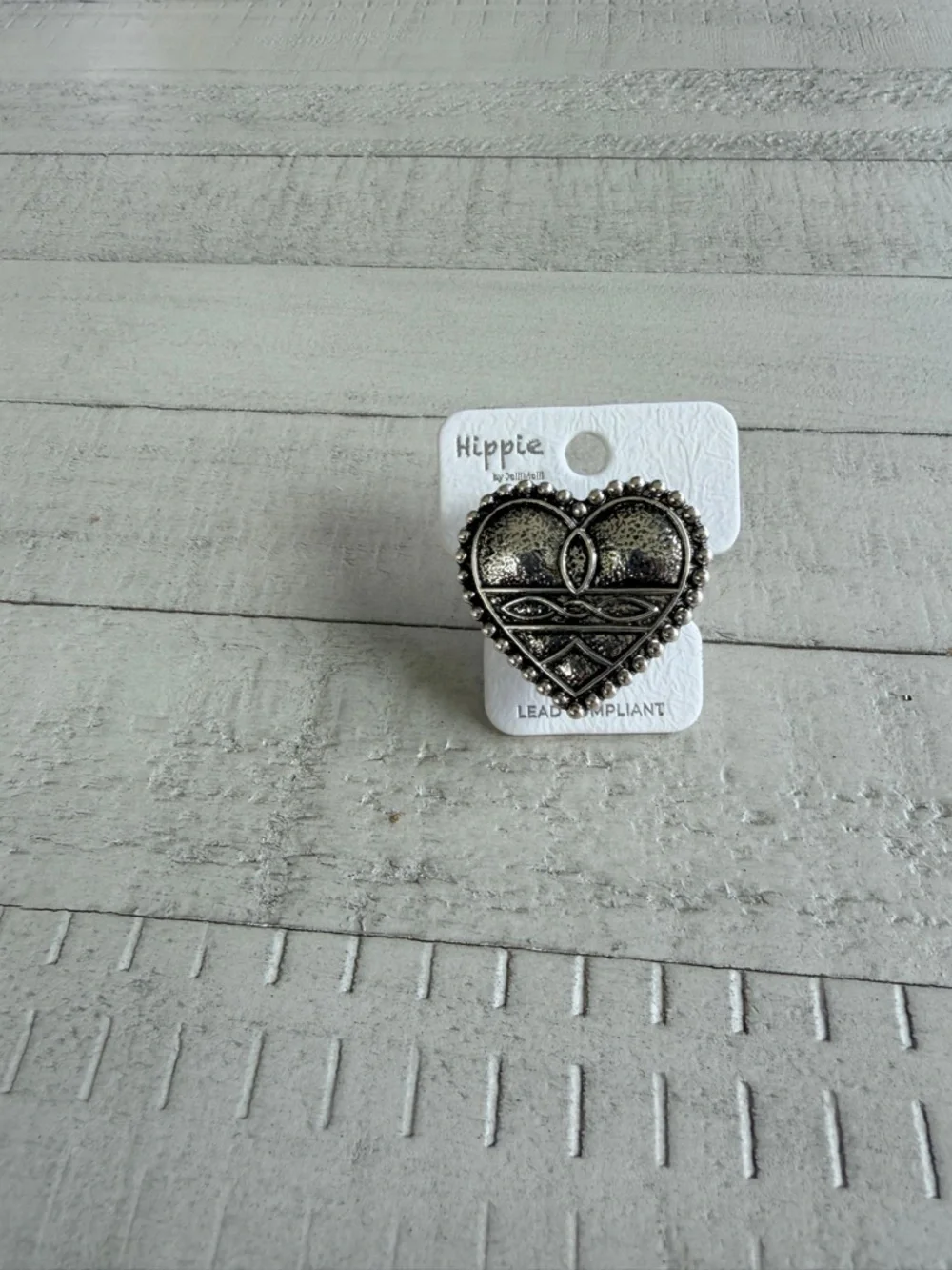 Western Fashion Silver Heart Statement Ring New